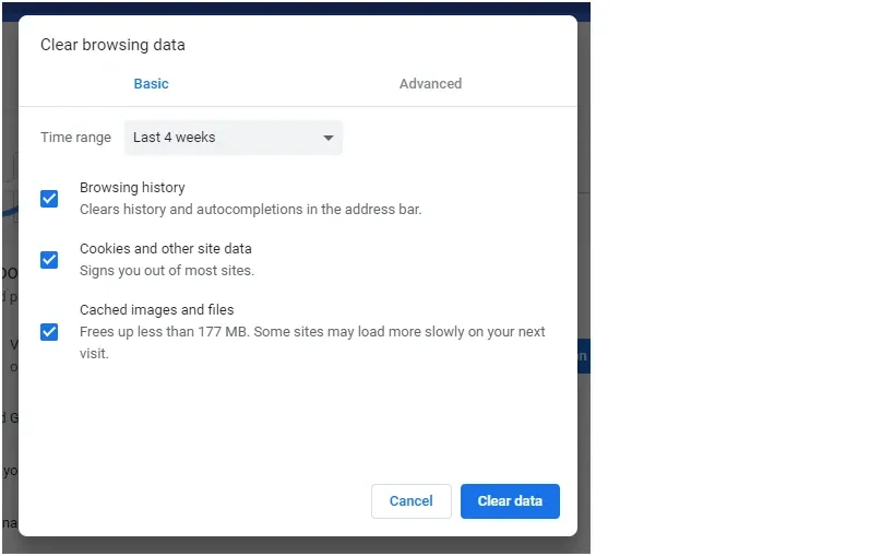 Ștergere date de navigare în browser
