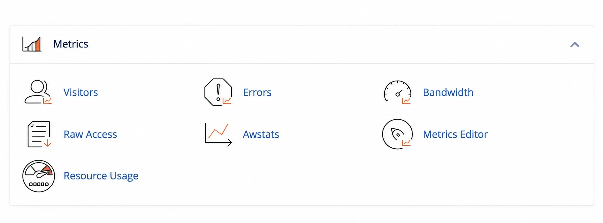 Cele șapte unelte din grupul Metrics al cPanel