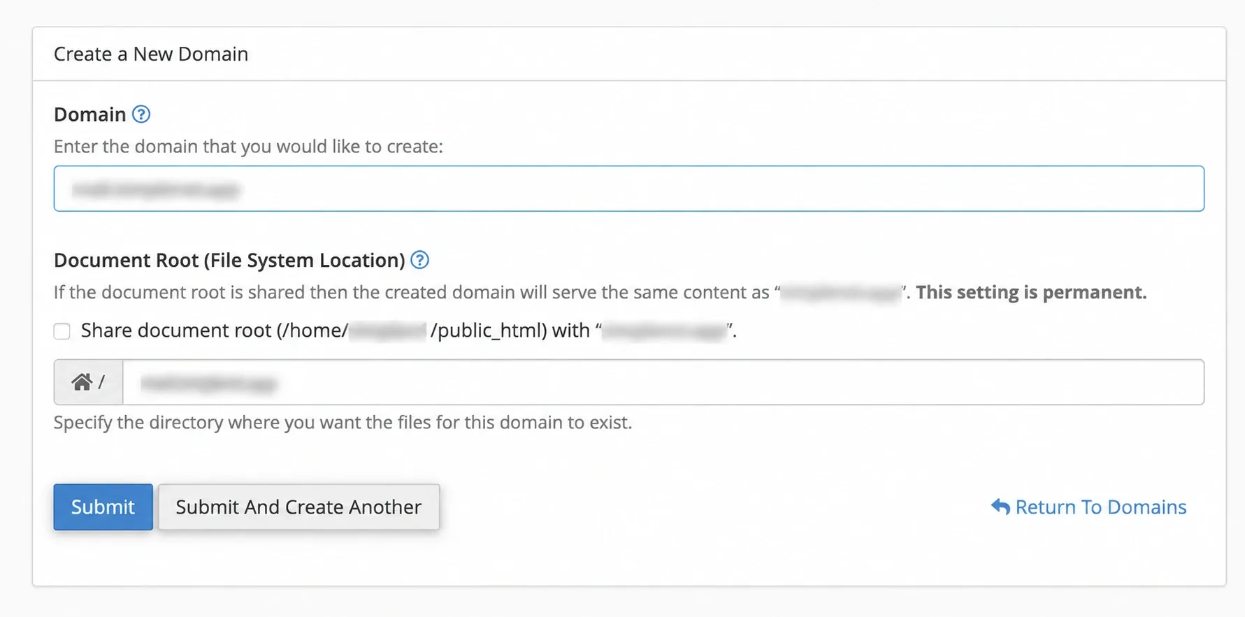 Crearea subdomeniului mail în cPanel