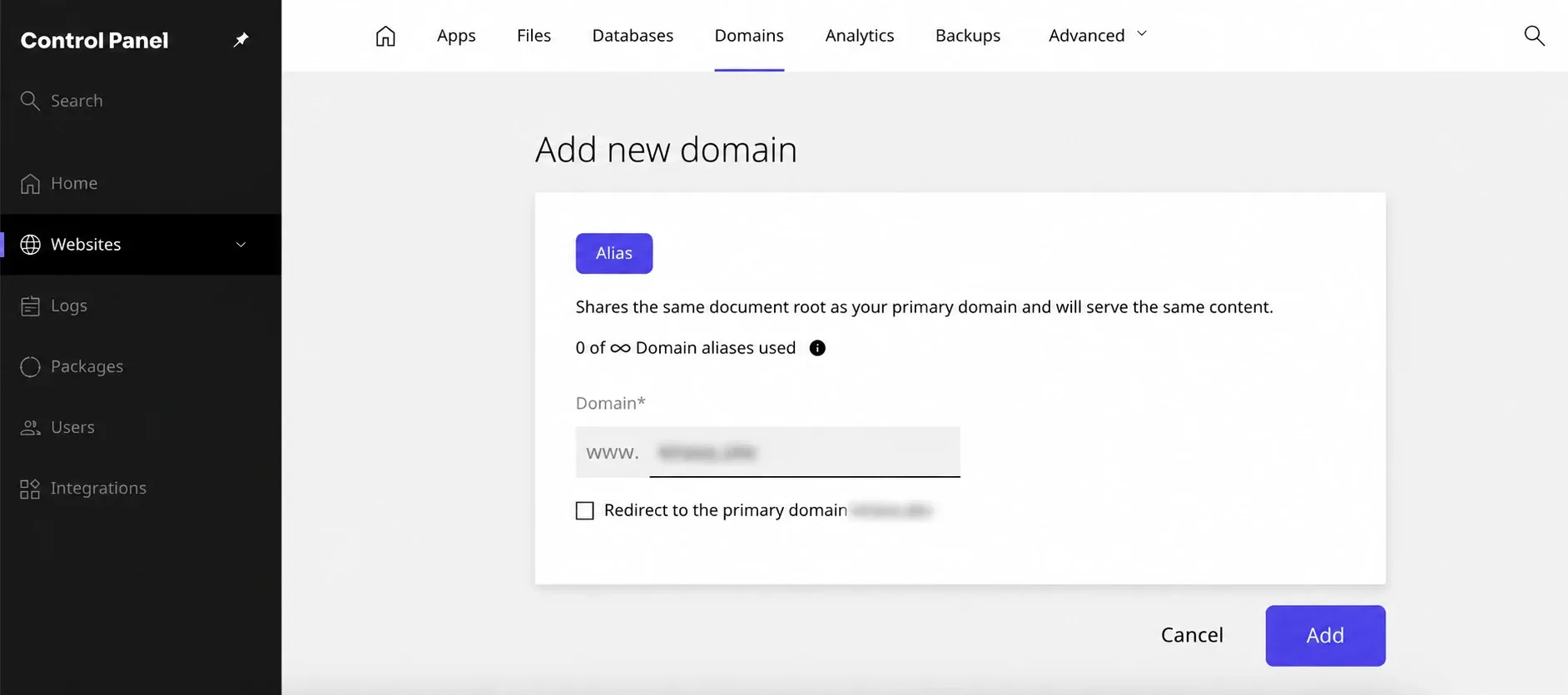 Formular alias fără redirecționare, cu domeniile mascate
