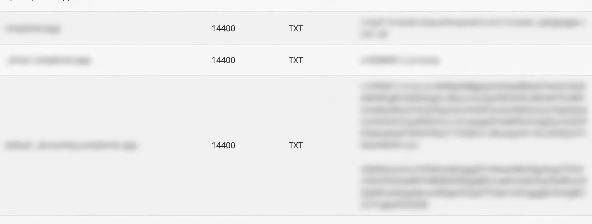 Înregistrări TXT în cPanel Zone Editor