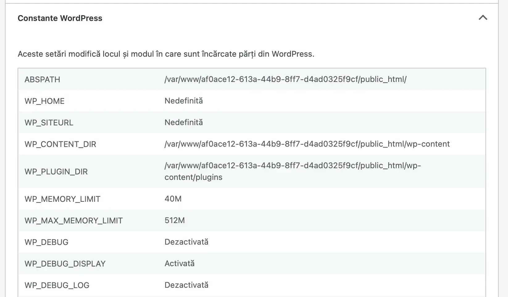 Constante WordPress în Sănătate site