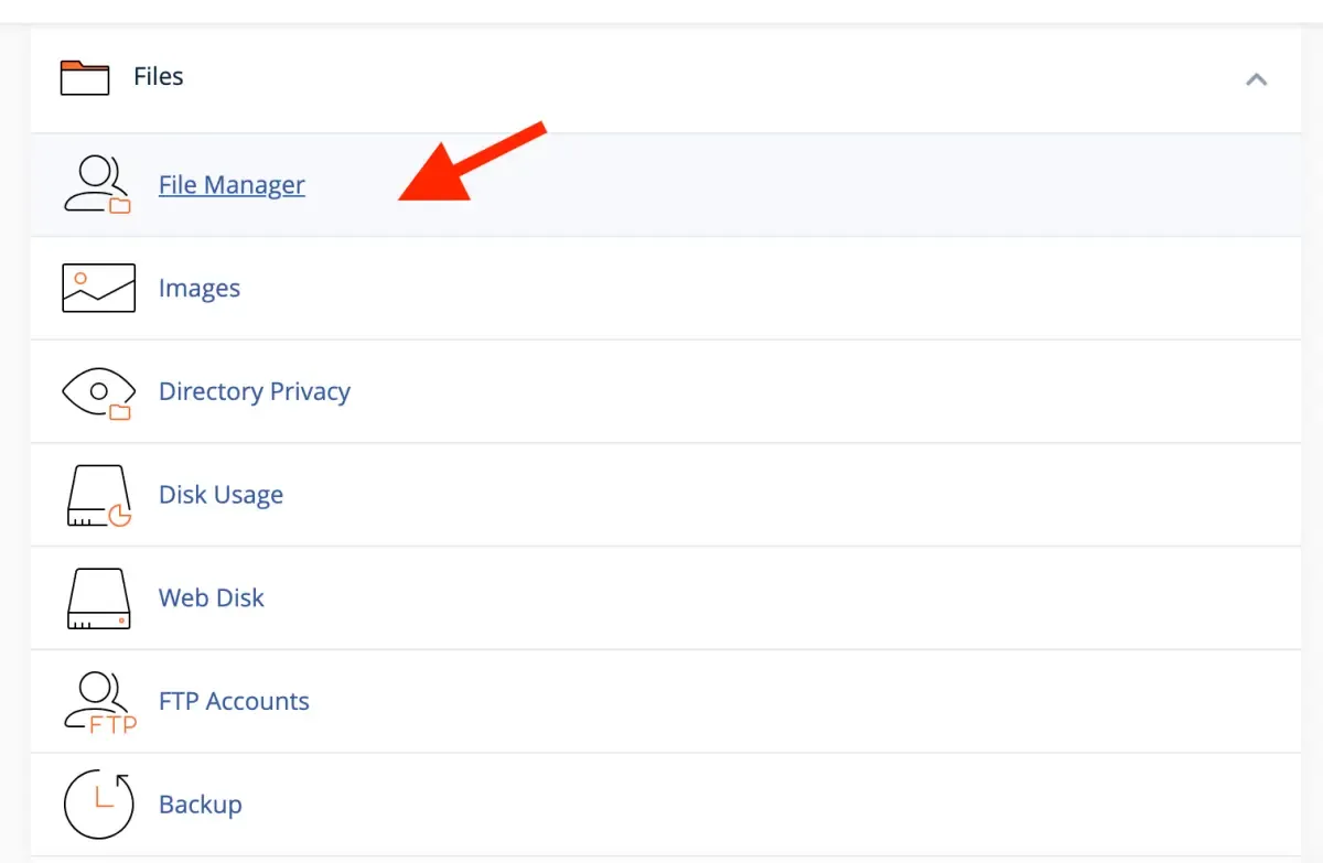 sectiunea Files -> File Manager in cPanel