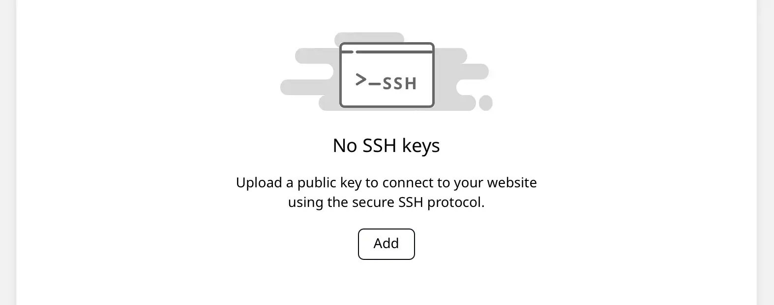 Acces SSH - captură din panou