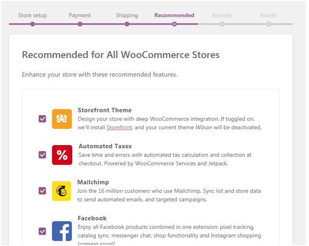 listă de funcționalități suplimentare recomandate pentru a îmbunătăți eficiența magazinului online