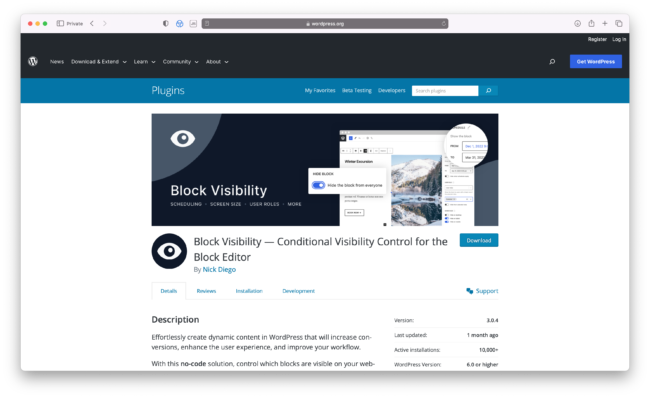 Block visibility