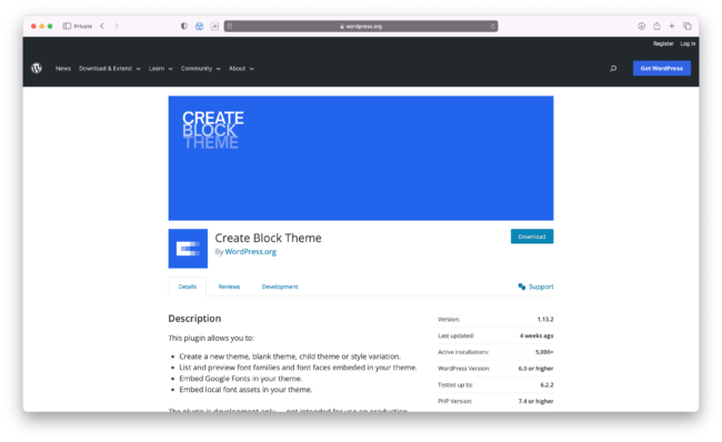 create block theme plugin