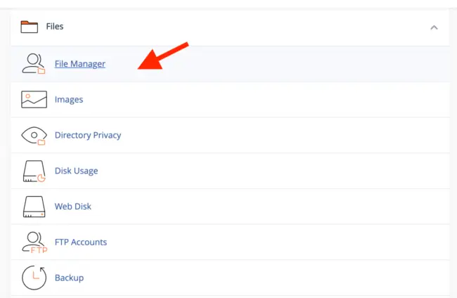 sectiunea Files -> File Manager in cPanel