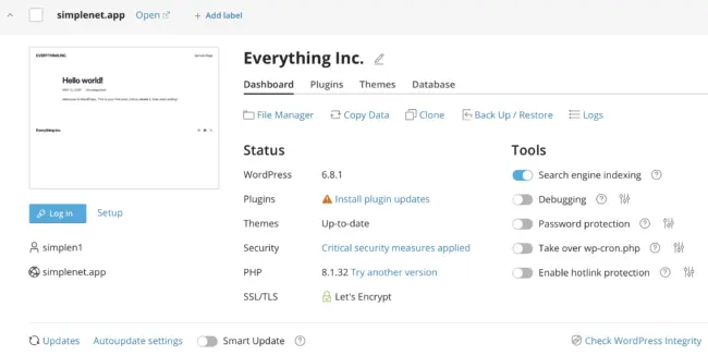 WordPress cPanel