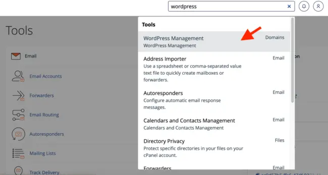 WordPress Toolkit in cPanel sau WordPress Management