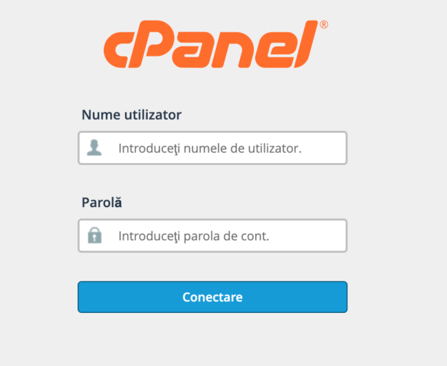 conectare cpanel