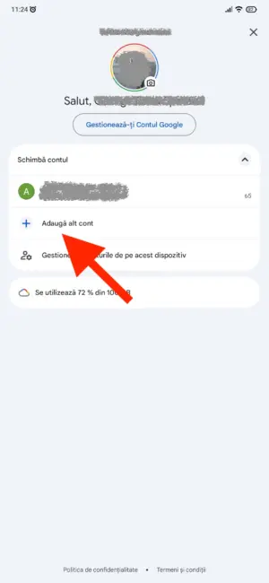 Adaugă cont Gmail Android
