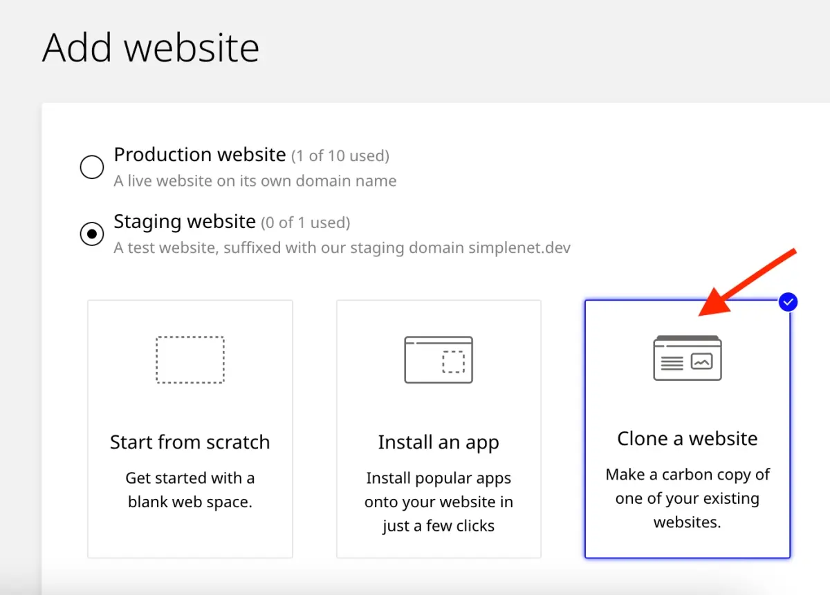 scenariu clonare website existent