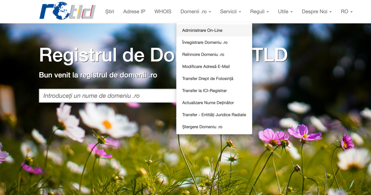 rotld.ro domenii .ro administrare-online